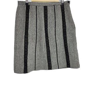 Vintage 90s Kikgirl Kik Wear Skirt Grunge Size 11 Gray skirt black lace stripes
